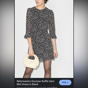 Reformation Black and White Mini Dress